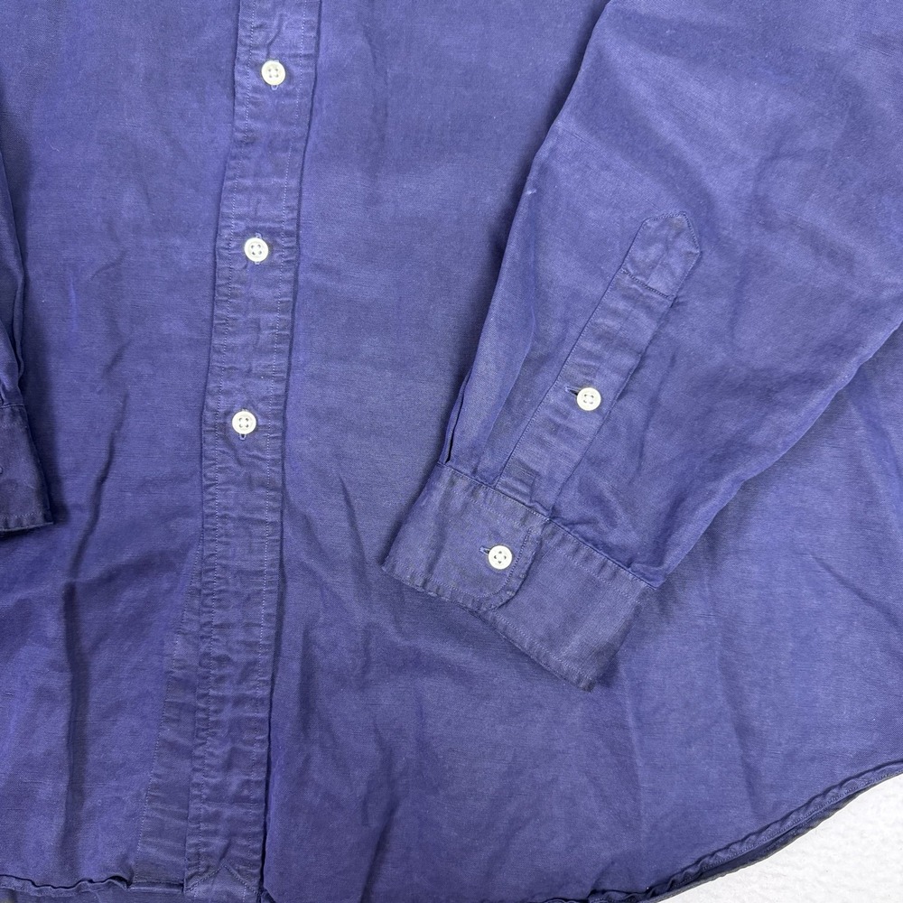 Polo Ralph Lauren Blake XXL Navy Silk Linen Button Down Big & Tall Shirt - Picture 4 of 8